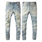 Vintage Paint Broken Holes Pants Men&