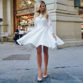 Wedding Dress White Vintage Lace Women Dress - Swefashionstore