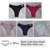5Pcs Set Women Panties Cotton Underwear M-XL Comfo - Swefashionstore