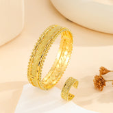2pcs Vintage Gold Plated Bracelet Vacuum Electroplating - Swefashionstore