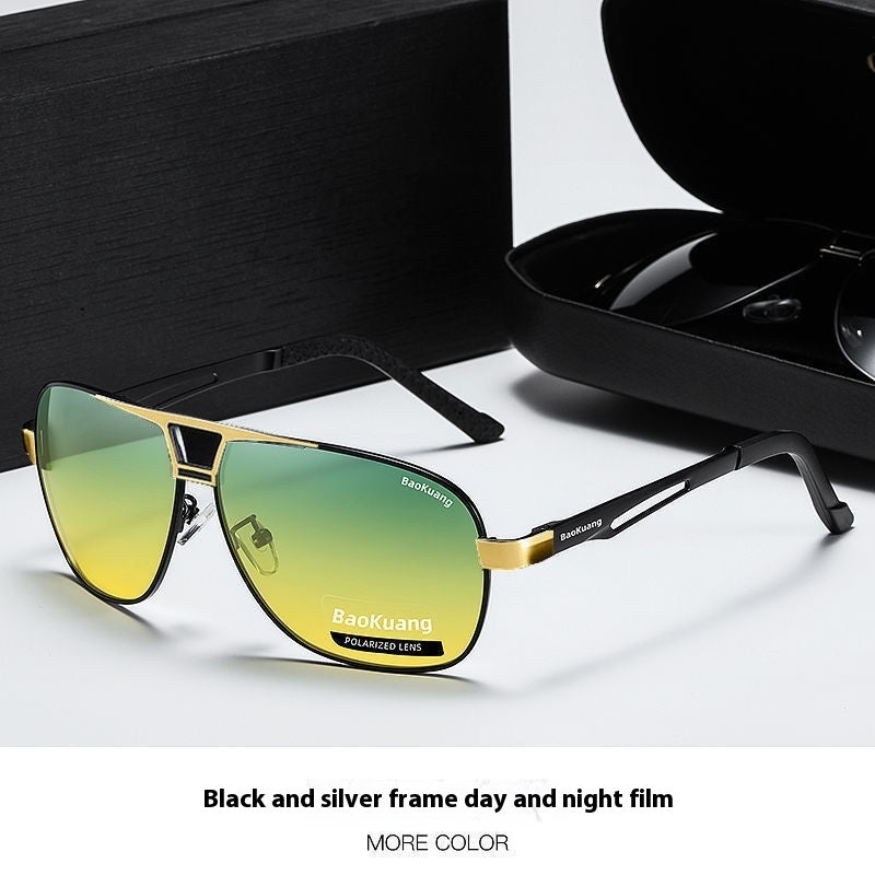 NEUE verfärbte Sonnenbrille für Herren mit doppeltem Verwendungszweck für Tag und Nacht
