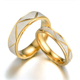 Titanium steel couple ring 24K gold stainless steel ring - Swefashionstore