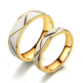 Titanium steel couple ring 24K gold stainless steel ring - Swefashionstore