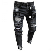 Knee hole Denim zipper feet Jeans - Swefashionstore