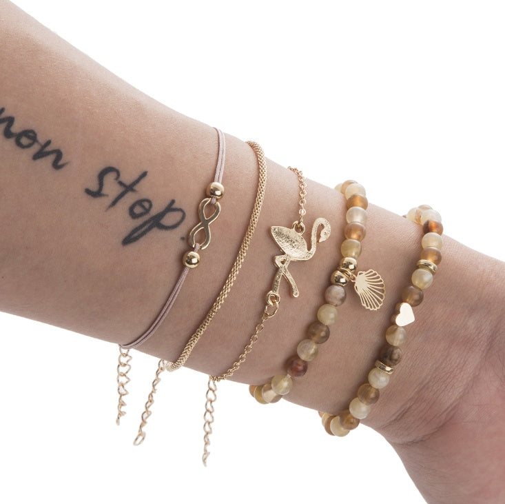 BESTSELLER PERLENKETTE Armband SET Fußkettchen