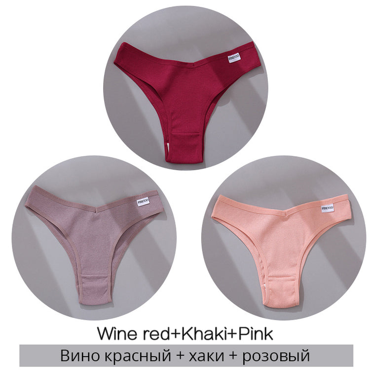 Bestseller 3Pcs Women Cotton-Thong Underwear - Swefashionstore