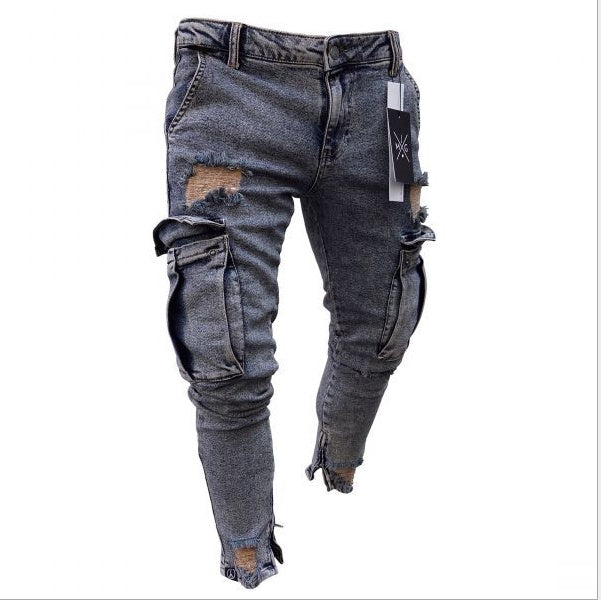 CARGO Hole Denim STYLISH Jeans Men - Swefashionstore