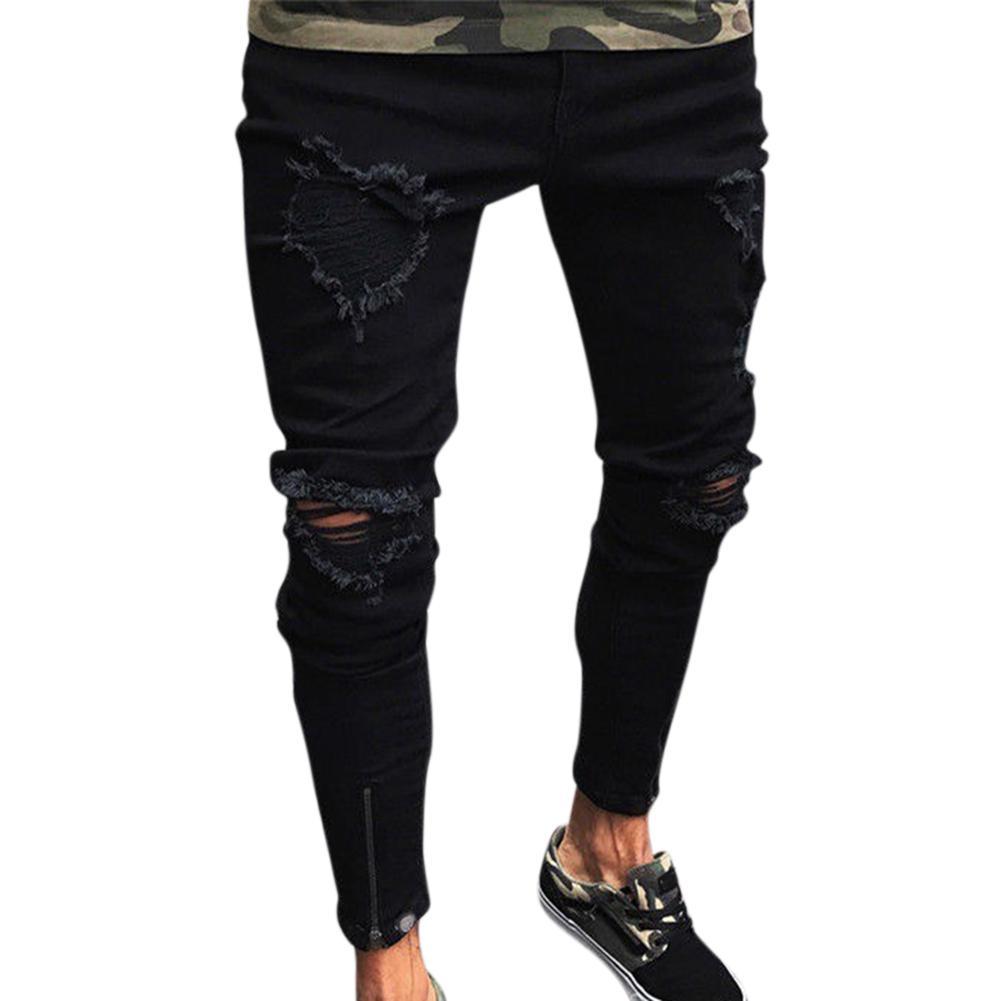 JEANS For Men Trousers Long BASIC Broken Clothes - Swefashionstore