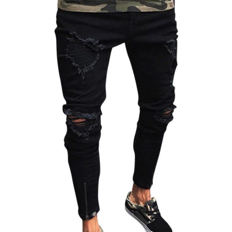 JEANS For Men Trousers Long BASIC Broken Clothes - Swefashionstore
