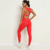 Yoga Jumpsuit with V-shaped Back Design Sleeveless for Ultimate Comfort and Flexibility - Swefashionstore