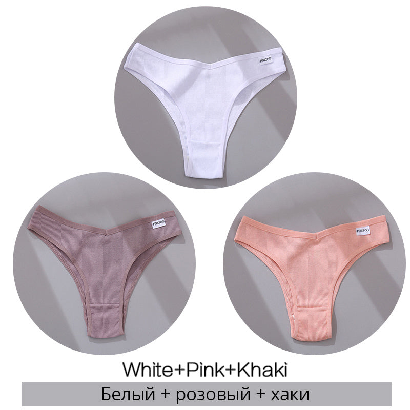 Bestseller 3Pcs Women Cotton-Thong Underwear