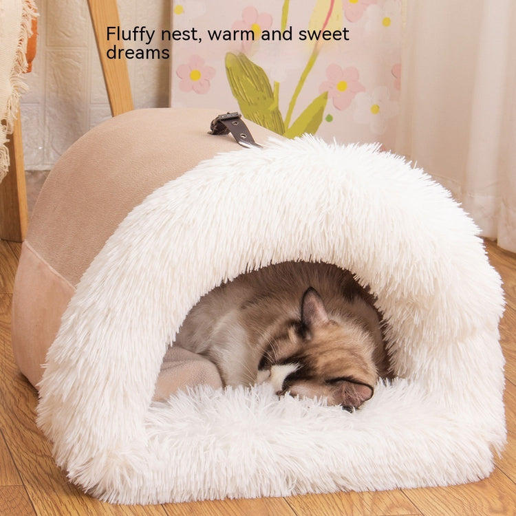 New Splice Portable Pet Nest Portable Autumn And Winter Warm Dog Nest Moisture-proof Long Fur Cat Nest Cross Border Pet Nest - Swefashionstore