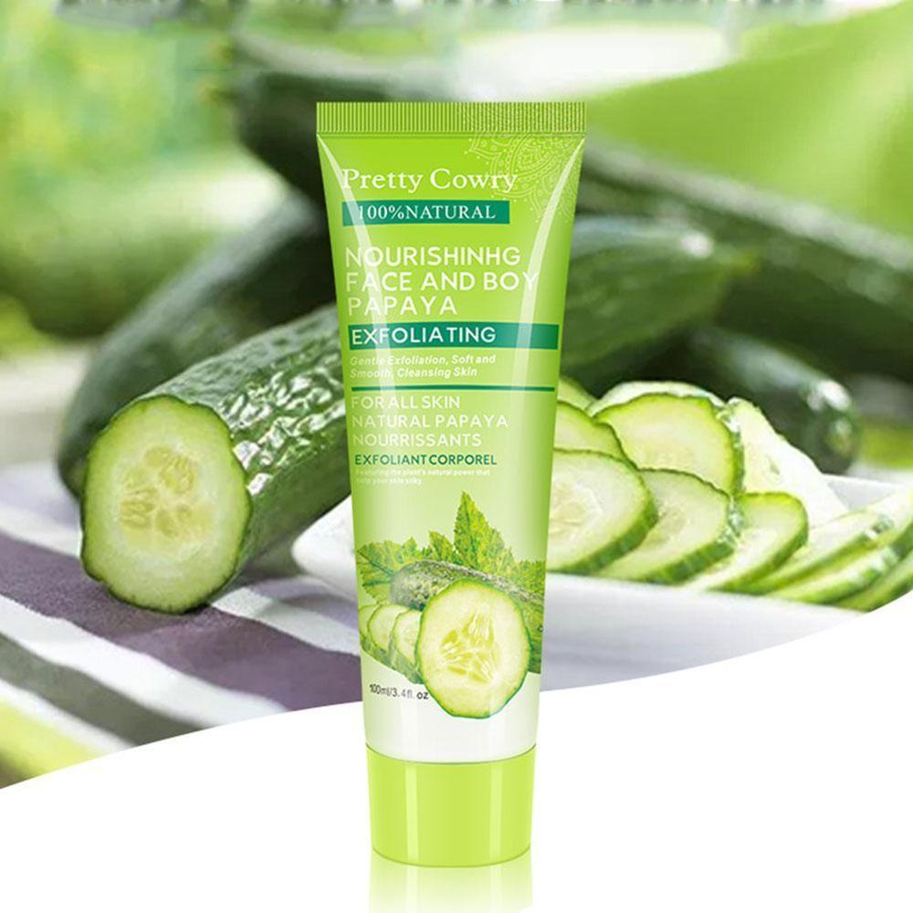 Cucumber Coconut Papaya Facial Exfoliating Gel Cream 100ml Body Cleansing - Swefashionstore