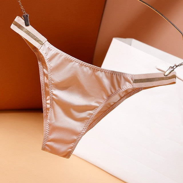 Seamless Women Panties Bikini Bottoom Low-rise Tempting Thong Thin Ice Silk Underwear Girls Soft Breathable Underpants - Swefashionstore