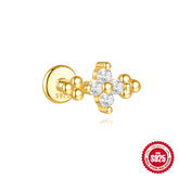 S925 Sterling Silver Moon Diamond Embedded Star Ear Rings - Swefashionstore