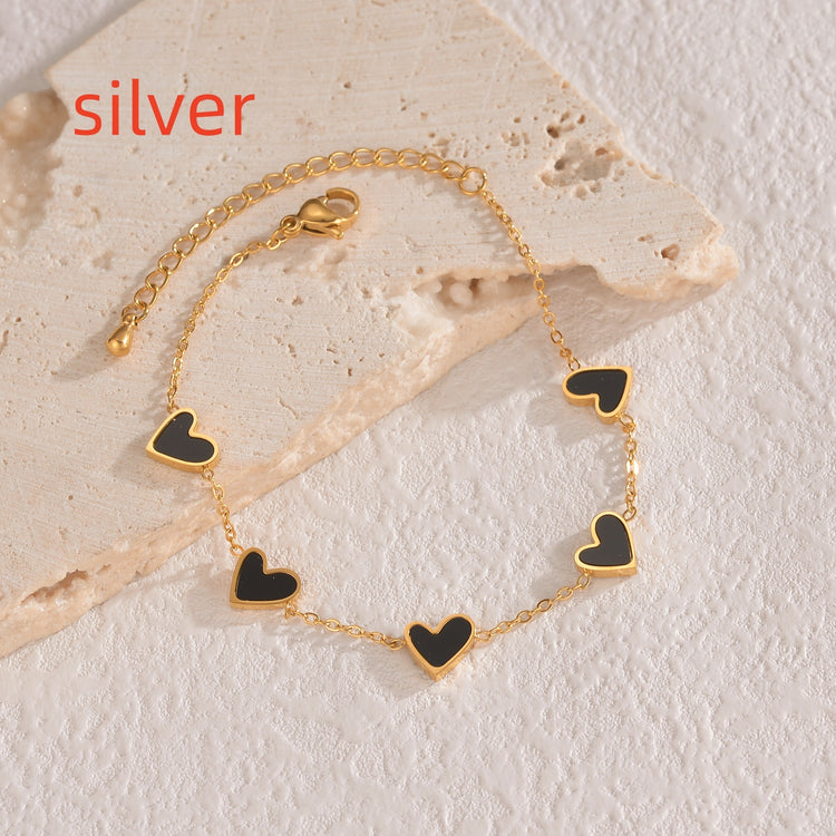 Ins Love Bracelet Stainless Steel Dripping Heart Bracelet Fashion Valentine&