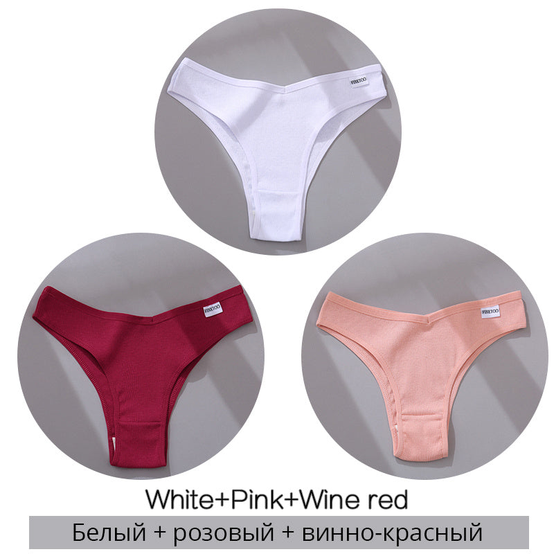 Bestseller 3Pcs Women Cotton-Thong Underwear