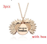 Sunflower Double Lettering Necklace - Swefashionstore