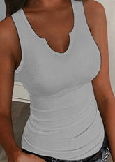 SUMMER Casual Ribbed White Sleeveless Tank Top For Women - Swefashionstore
