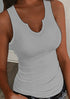 SUMMER Casual Ribbed White Sleeveless Tank Top For Women - Swefashionstore