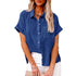 Summer Lapel Short Sleeve Shirt With Pockets - Swefashionstore