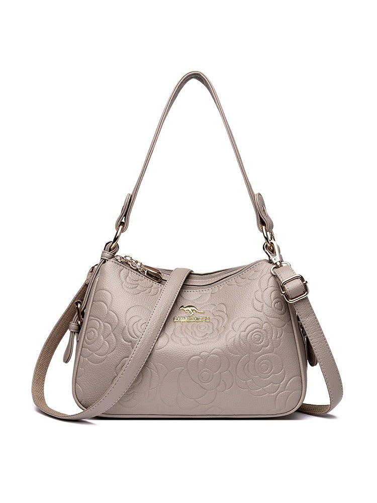 Soft Leather Textured Ethnic Style Simple Versatile Large Capacity Shoulder Messenger Bag - Swefashionstore