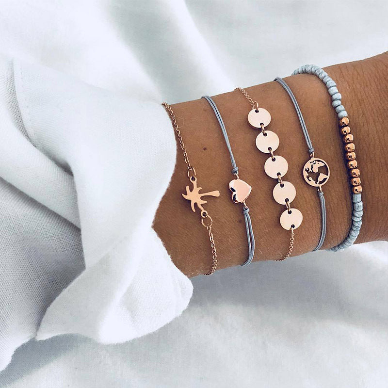 BESTSELLER PERLENKETTE Armband SET Fußkettchen