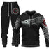 Newcomer Wolf Print Tracksuit Men Sportswear Hooded Sweatsuit - Swefashionstore