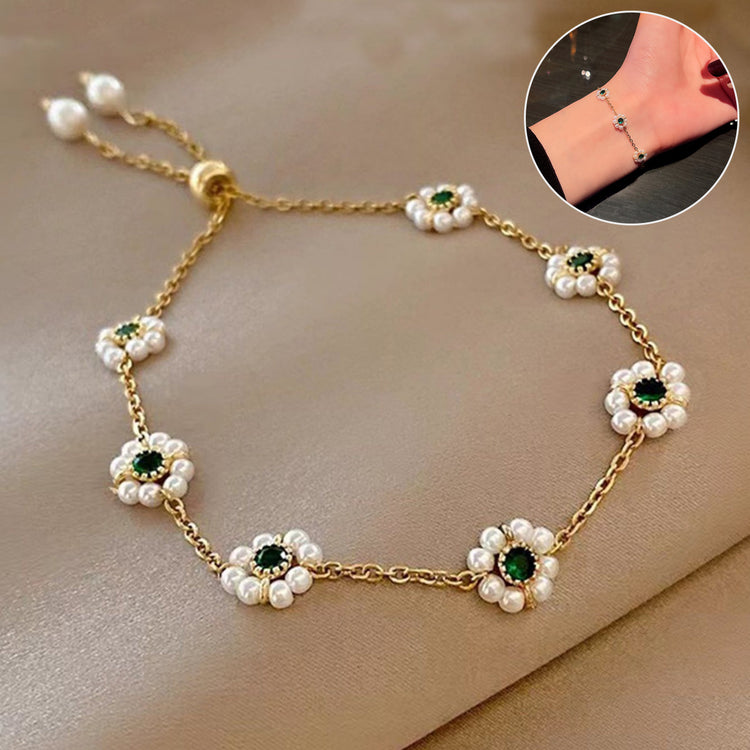 Pearl Flowers Bracelet All-match Fashion Adjustable Chain Bracelet - Swefashionstore