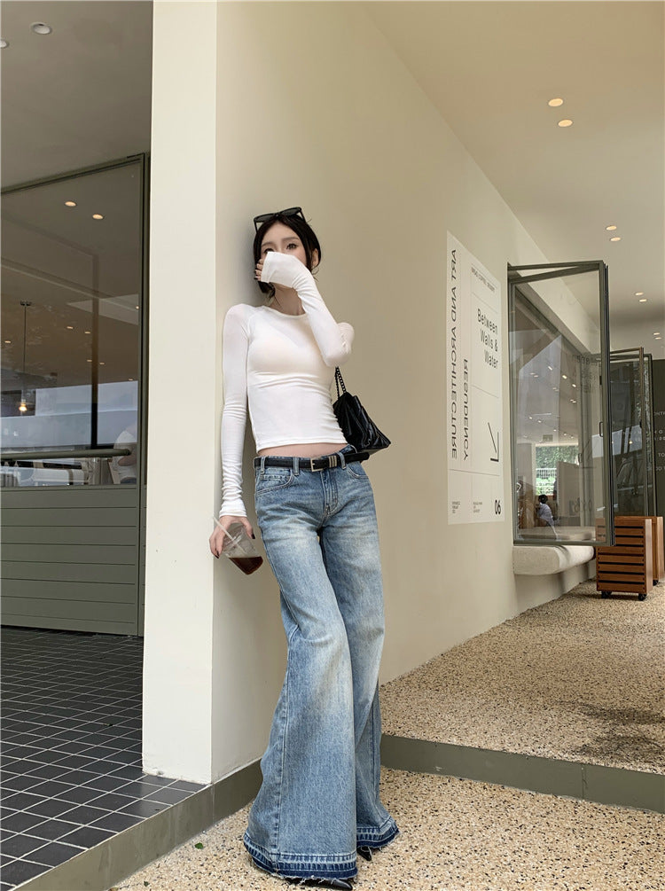 Modische, amerikanische Retro-Jeans mit niedriger Taille und lockerer Passform