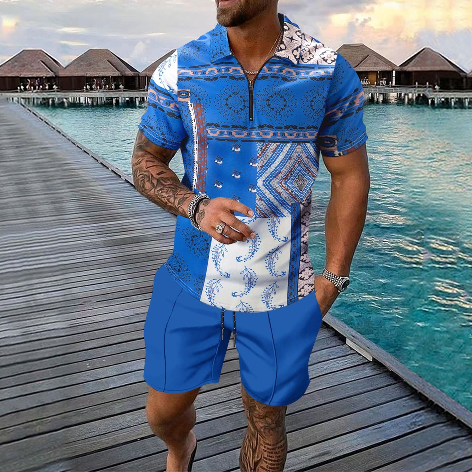Short-sleeved Shorts Two-piece Sports And Leisure Men&