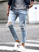 NEW Ripped SKINNY Jeans mens Streetwear - Swefashionstore
