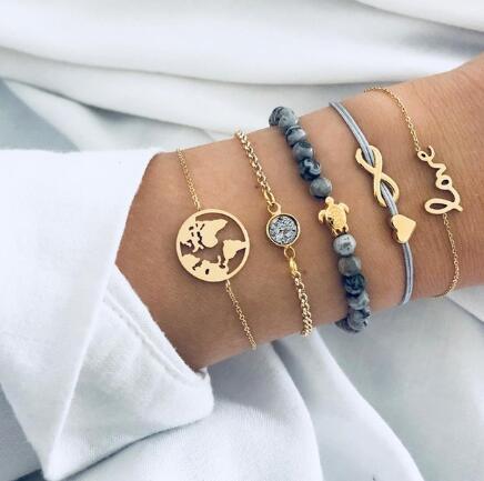 BESTSELLER PERLENKETTE Armband SET Fußkettchen