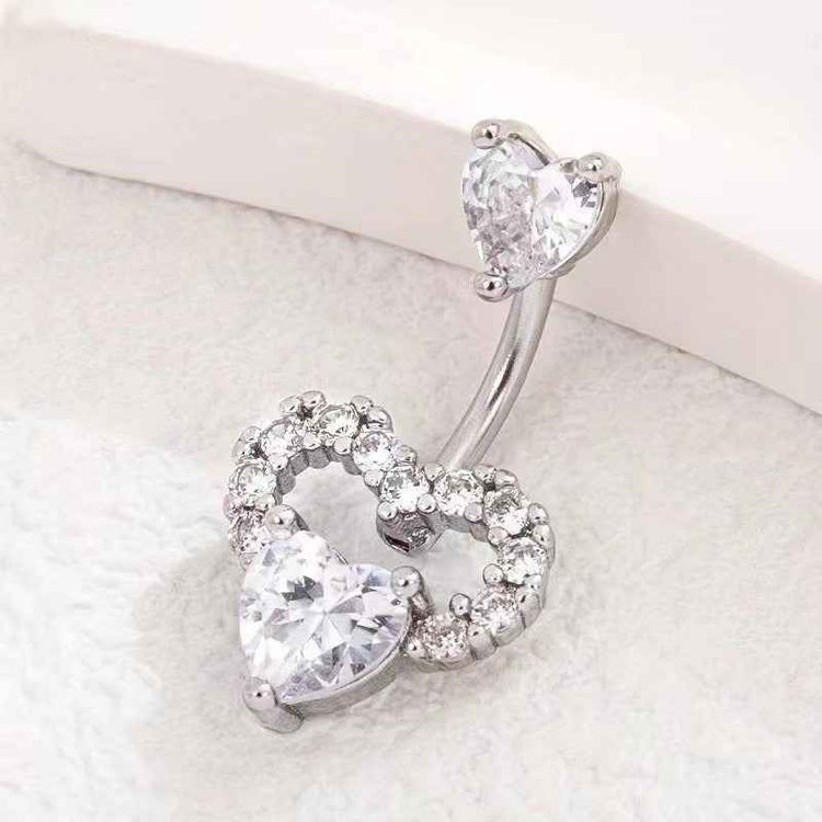 Hot Sale Zirconium Loving Heart Zircon Navel Stud