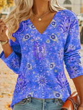 Bohemian Printed Long Sleeve T-Shirt Summer Fashion - Swefashionstore