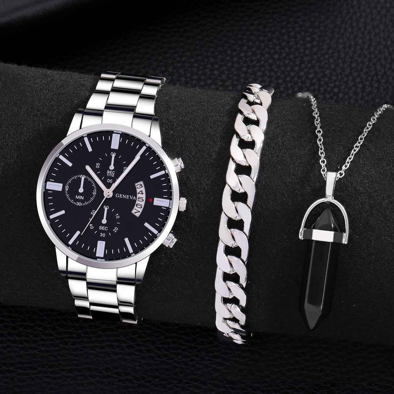 Quartz 10mm Steel Watch with Calendar Function - Swefashionstore