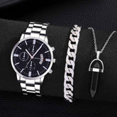 Quartz 10mm Steel Watch with Calendar Function - Swefashionstore