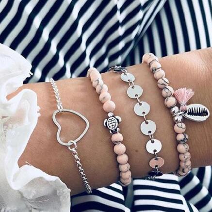 BESTSELLER PERLENKETTE Armband SET Fußkettchen