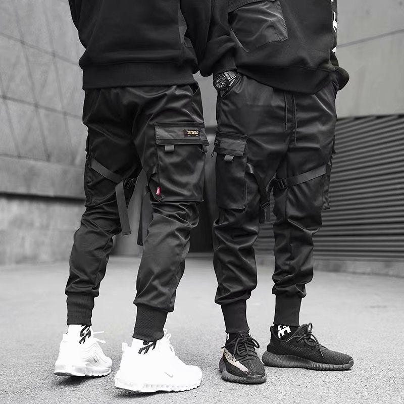 Neue Bänder Harem Jogger Männer Cargohose