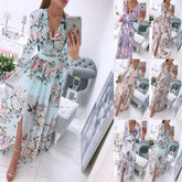 Long Sleeve Chiffon Printed BOHEMIAN Dress Women - Swefashionstore