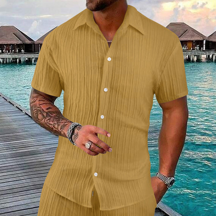 Polo Short Sleeve Button Casual Loose Short Sleeves Shirt - Swefashionstore