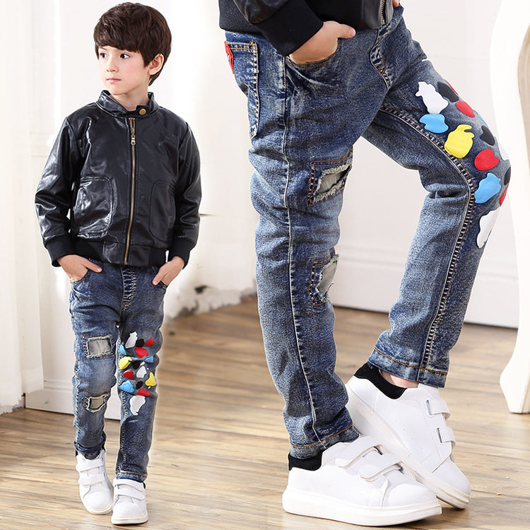 Denim Kids Boy jeans with soft treatment, enzyme wash tech - Swefashionstore
