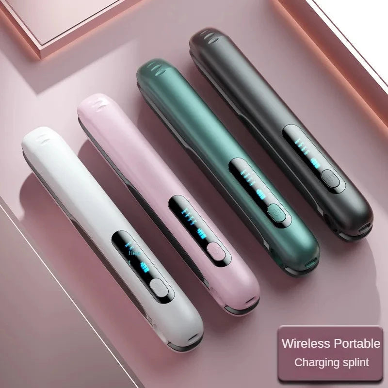 Wireless Hair Straightener Flat Iron Mini 2 IN 1 Roller USB 5000mAh