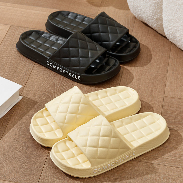 Home Slippers With Plaid Design - Swefashionstore