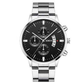 Quartz 10mm Steel Watch with Calendar Function - Swefashionstore