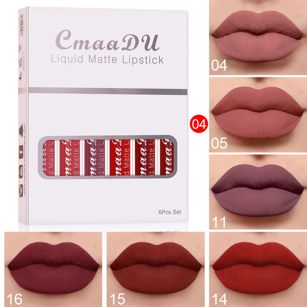 6 Boxes Of Matte Non-stick Cup Waterproof Lipstick - Swefashionstore