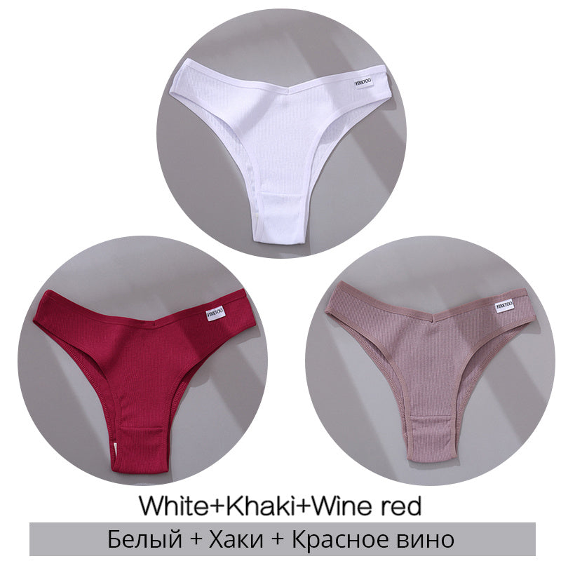 Bestseller 3Pcs Women Cotton-Thong Underwear