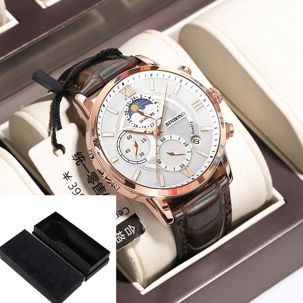 Simple Multifunctional Chronograph Waterproof Quartz Watch - Swefashionstore