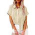 Summer Lapel Short Sleeve Shirt With Pockets - Swefashionstore