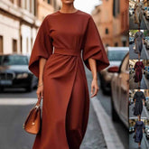 Loose Batwing Sleeve Dress Fashion - Swefashionstore